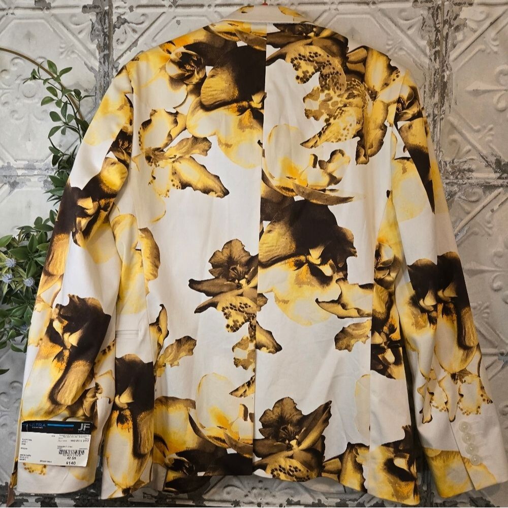 JF J.Ferrar Cotton Men's Floral Stretch Fabric Slim Fit Sport Coat New Sz: 42/S - Picture 15 of 16
